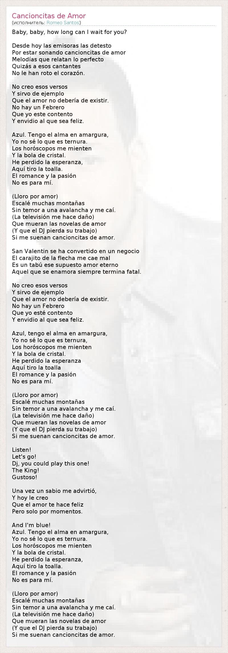 Cancioncitas De Amor Letra